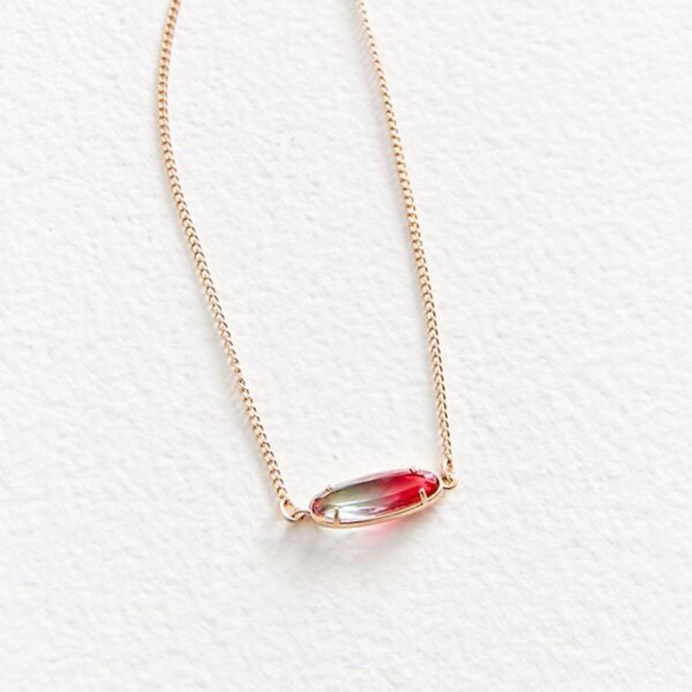 NEW Urban Outfitters Ombre Sky Stone Necklace Gold Pink Gold